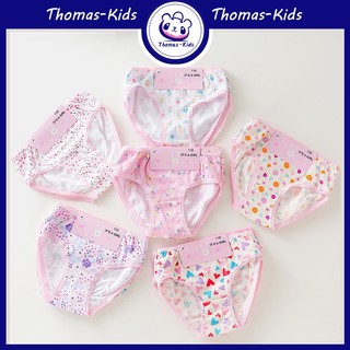  2-14y kids briefs 3 cái / hộp cotton thoáng khí dễ thương họa tiết hoa tình yêu da-thân thiện đồ lót cô gái mềm mại