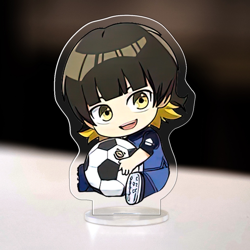 Mô hình đứng standee bằng arcrylic Blue Lock Chigiri Isagi Bachira Yoichi Anime Chibi decor góc học tập để bàn cao 8cm