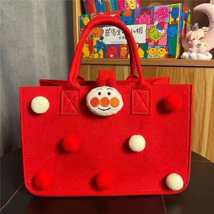 Phim hoạt hình phim hoạt hình túi nỉ one-year-old túi xách lưu niệm cho bé hàng tháng túi lưu niệm diy felt gift bag bán buôn