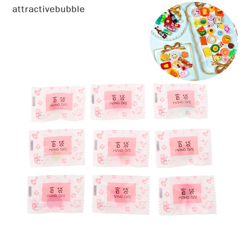 Atvn 10 cái nhà búp bê siêu thị thu nhỏ túi mù đồ chơi mô hình thực phẩm thu nhỏ martijn