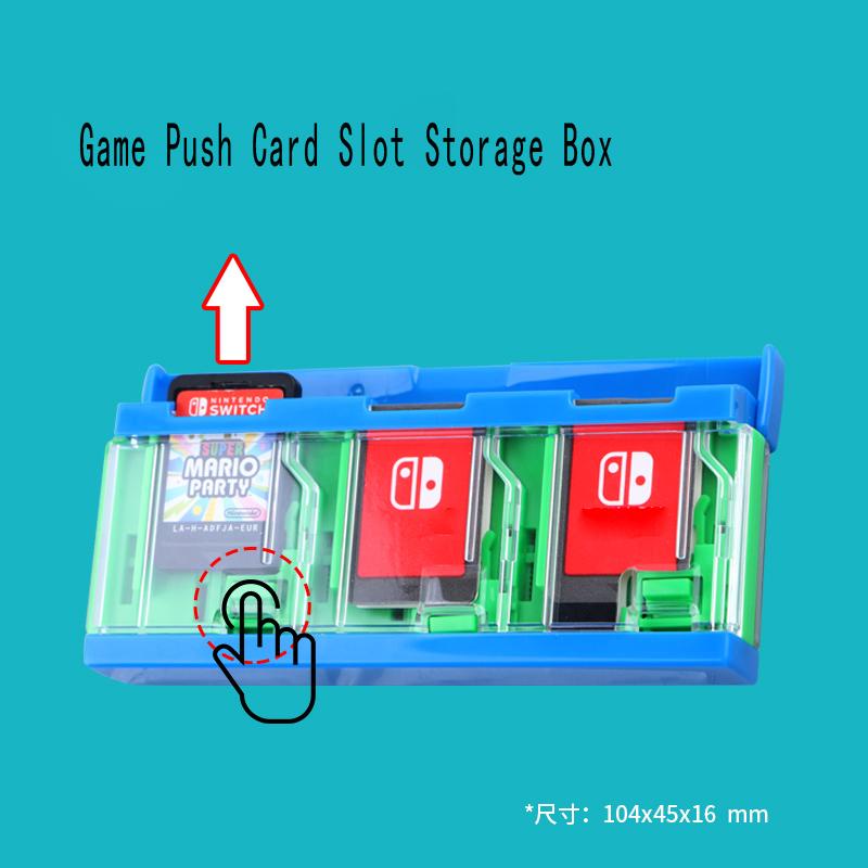 Hộp đựng thẻ trò chơi đẩy cho thẻ trò chơi nintendo switch & switch oled / lite, với 6 khe cắm thẻ trò chơi ns cartridge