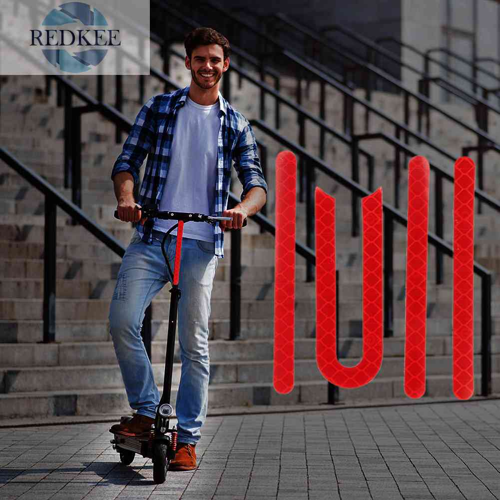 1 Miếng Dán Phản Quang Màu Đỏ Bảo Vệ Bánh Xe Trước / Sau Cho Ván Trượt Điện M365