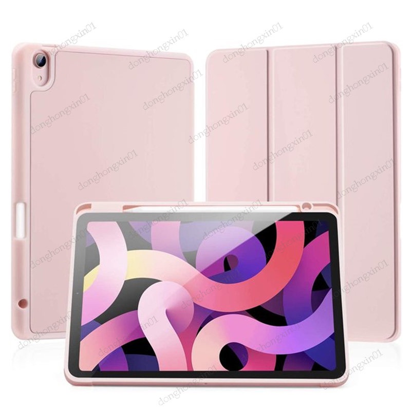 Ốp Máy Tính Bảng Gập Ba Có Khe Đựng Bút Cho iPad Pro 11 12.9 10.9 10th 2022 9.7 5 / 6th Air 2 / 3 / 4 Mini6 2021 Air4 5