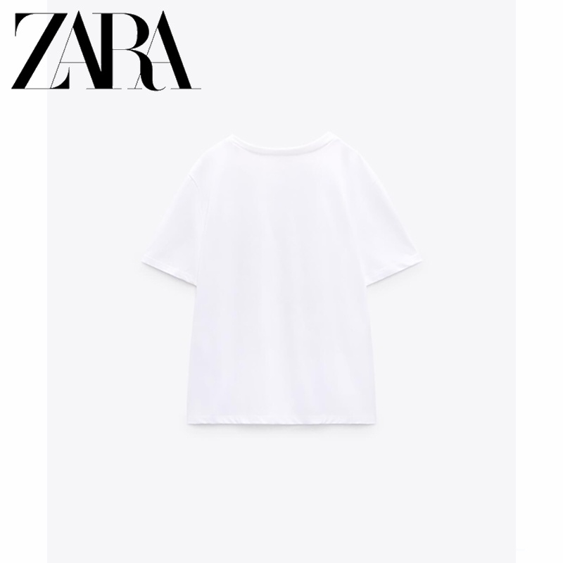 Zara Áo Thun In Họa Tiết Tương Phản Cá Tính Cho Nữ