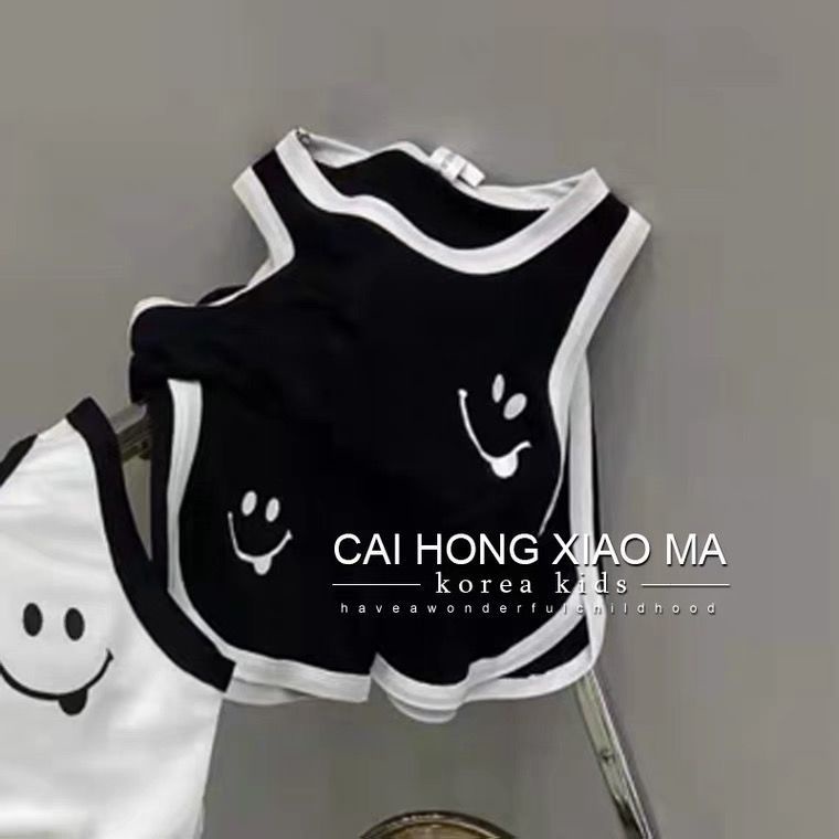 Bộ Đồ Thể Thao 100% Cotton Gồm Quần Short + Áo Sát Nách Thời Trang Mùa Hè Cho Bé