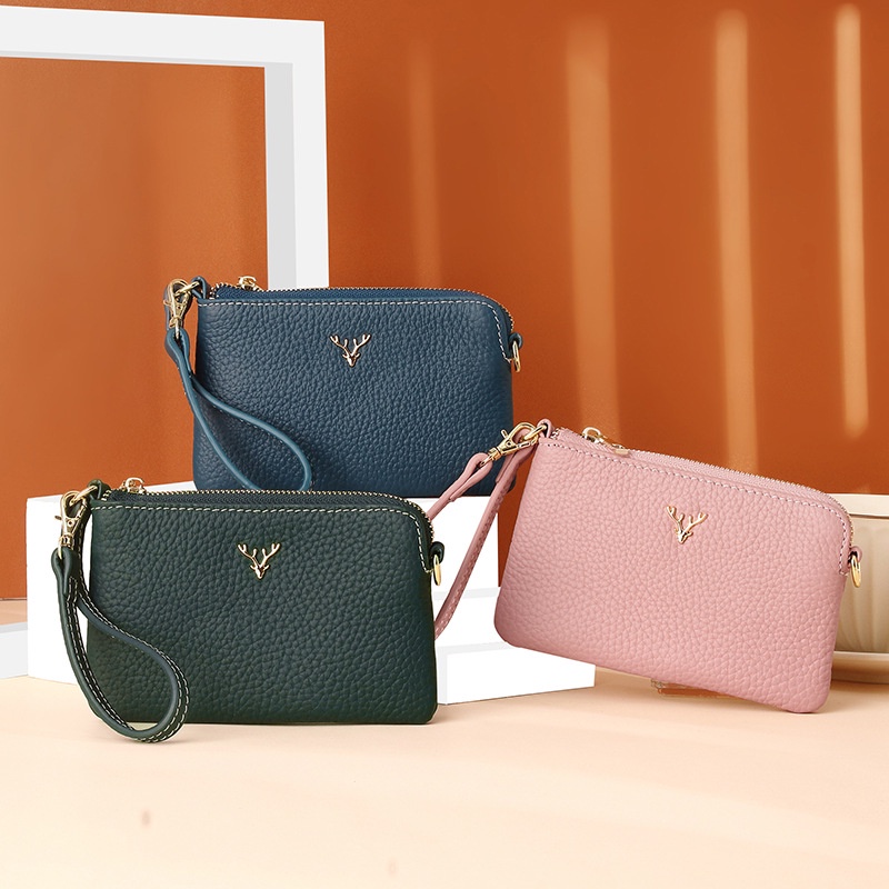 Ví Da Bò Thật Siêu Mỏng Có Khóa Kéo Thời Trang Cho Nữ