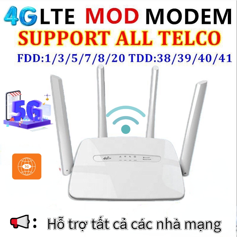 Bộ định tuyến 5G WIFI di động, bộ định tuyến thẻ SIM - hỗ trợ tất cả các nhà mạng Lắp SIM để thưởng thức WIFI