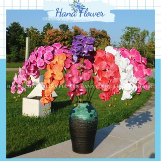 Hoa lan hồ điệp 9 bông, hoa giả để bàn, lan hồ điệp giả trang trí nhà cửa - Hana Flower