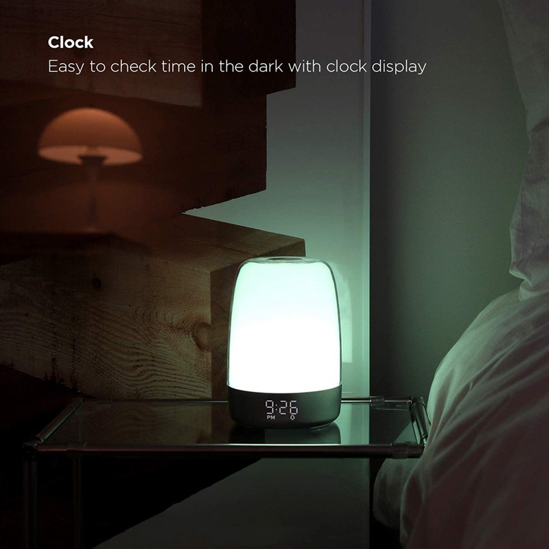 Đồng Hồ Báo Thức Ánh Sáng Ban Đêm Tự Động Thay Đổi 5 Màu Sắc