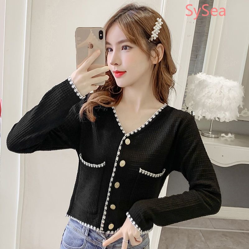 Áo Cardigan Dệt Kim Tay Dài Cổ Chữ V Phong Cách Thời Trang Hàn Quốc Dành Cho Nữ
