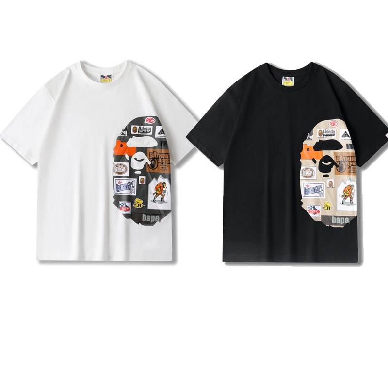 Bán Chạy Nhất Áo Thun Thể Thao Cotton Tay Ngắn In Hình Đầu Vượn Tuyệt Vời BA-P-E Unisex