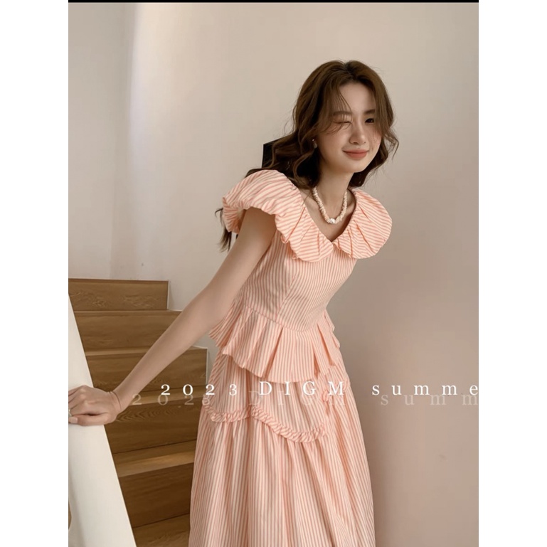 Bộ Đầm Hai Mảnh Màu Hồng Cao Cấp Phong Cách Trà Trực Tiếp