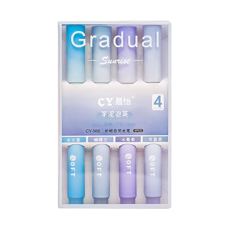 Set 4 Bút Đánh Dấu Nhiều Màu Sắc Đáng Yêu Dành Cho Văn Phòng / Trường Học