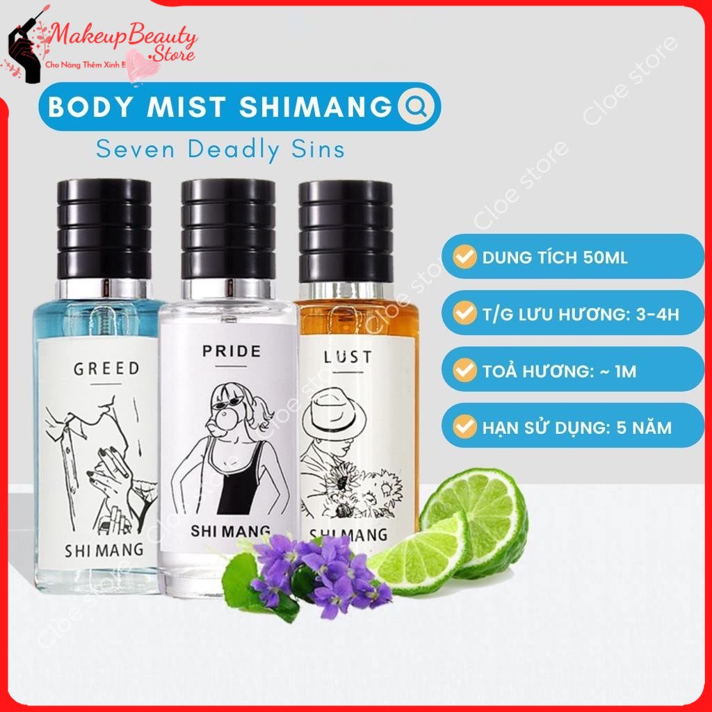 Nước hoa Body mist Shimang 50ml chính hãng MS 10 [ MakeupBeauty.Store Cho Nàng Thêm Xinh ]
