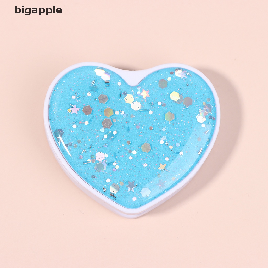 Bigapple Giá Đỡ Điện Thoại Di Động Hình Tròn / Trái Tim Lấp Lánh Có Thể Gập Lại