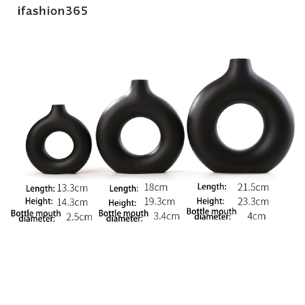 Lọ Hoa Hình Tròn Bằng Gốm Sứ Phong Cách Bắc Âu Thời Trang ifashion365