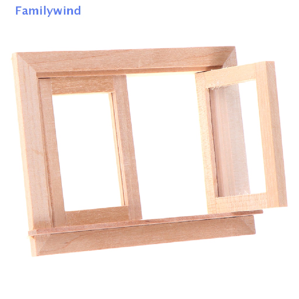 Bộ 2 Khung Cửa Sổ Bằng Gỗ Tỉ Lệ 1 / 12 Dùng Trang Trí Nhà Búp Bê