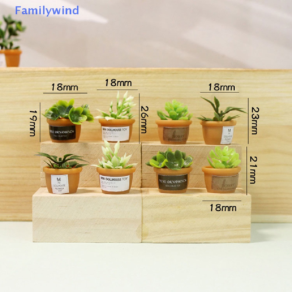 Set 4 Chậu Cây Mini Tỉ Lệ 1: 12 Dùng Để Trang Trí Nhà Búp Bê