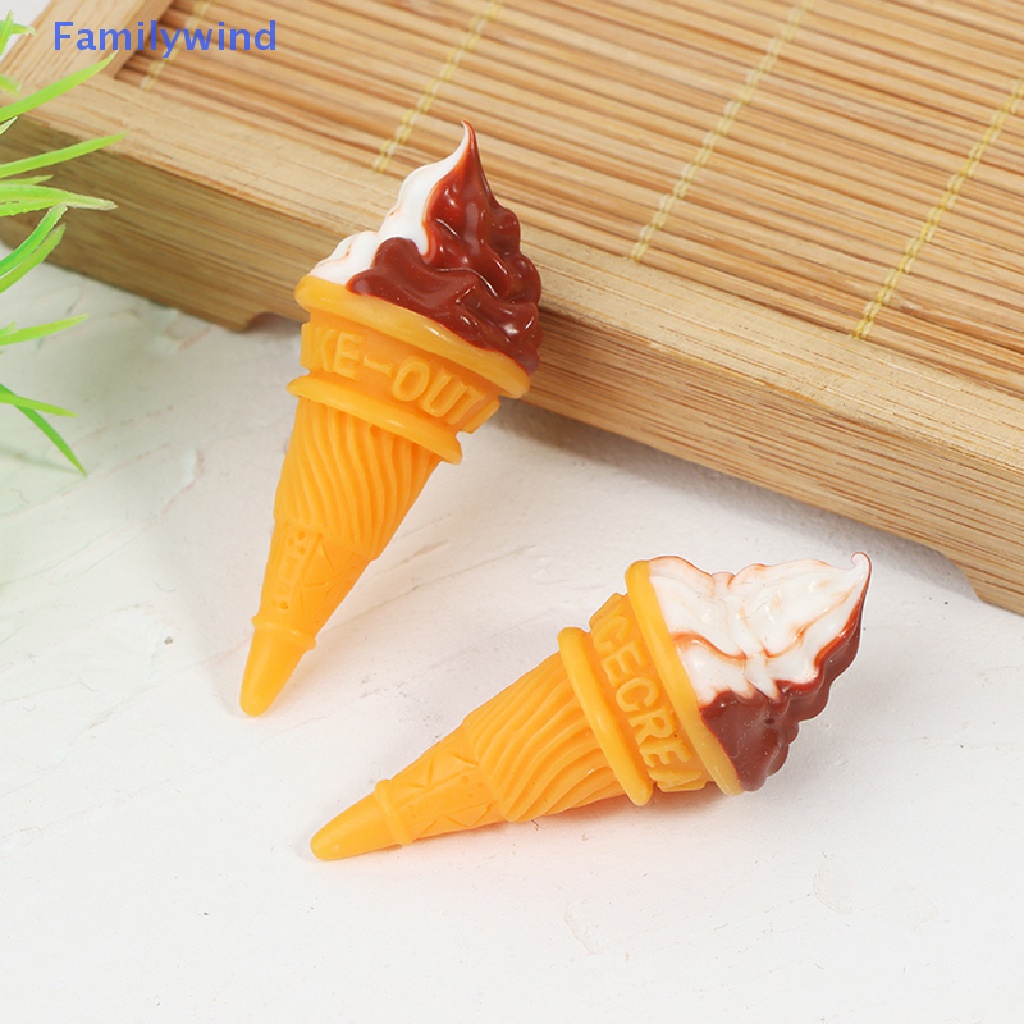 Set 2 Cây Kem Mini Trang Trí Nhà Búp Bê Tỉ Lệ 1: 12