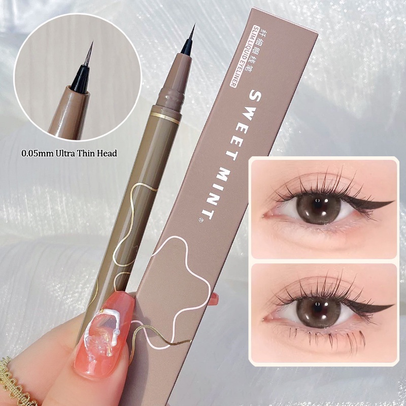 1 Bút Kẻ Mắt Dạng Lỏng Ngòi Siêu Mảnh Chống Nước Chống Mồ Hôi Không Lem Lâu Trôi