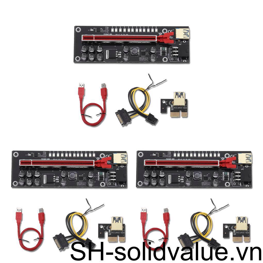 1 / 2 / 3 PCI-E 4 Lỗ Mở Rộng Thẻ Video LED 8 Tụ Điện Bằng Đồng Kèm Khóa Cố Định