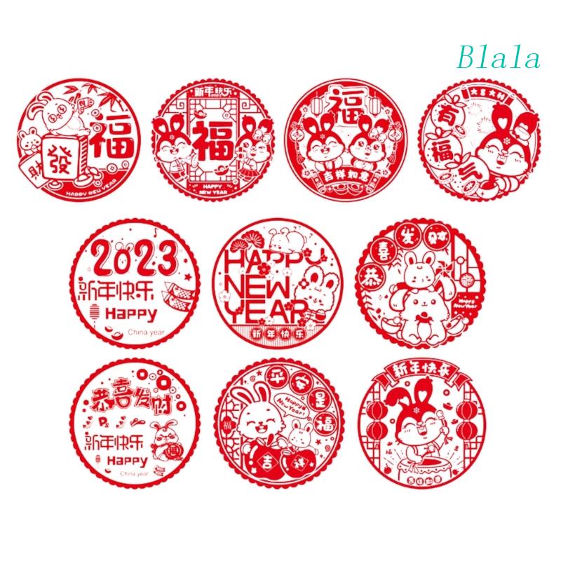 Set 10 / 20 Miếng Dán Cửa Sổ Trang Trí Nhân Vật Hoạt Hình Năm Mới