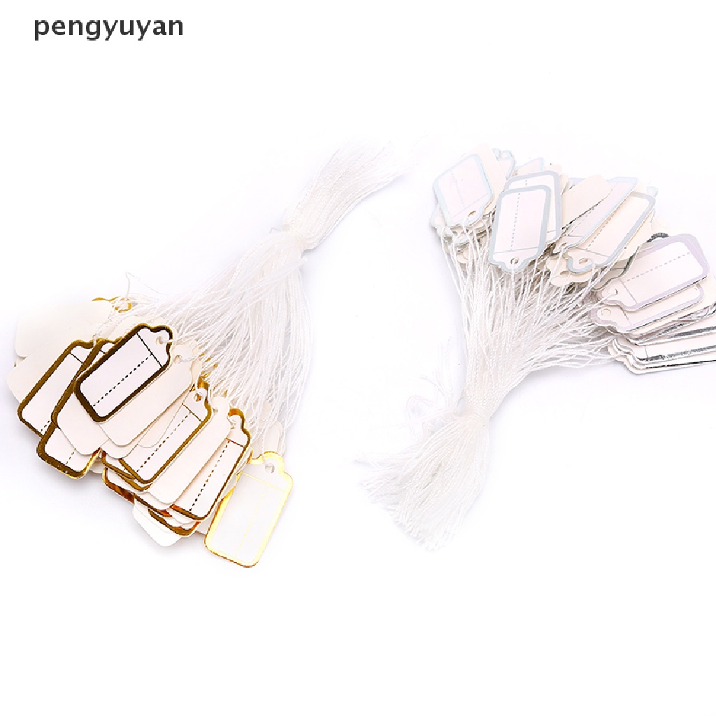[pengyuyan] Set 200 Nhãn Giấy Hình Chữ Nhật Rỗng Dùng Ghi Giá Tiền Trang Sức [Mới]