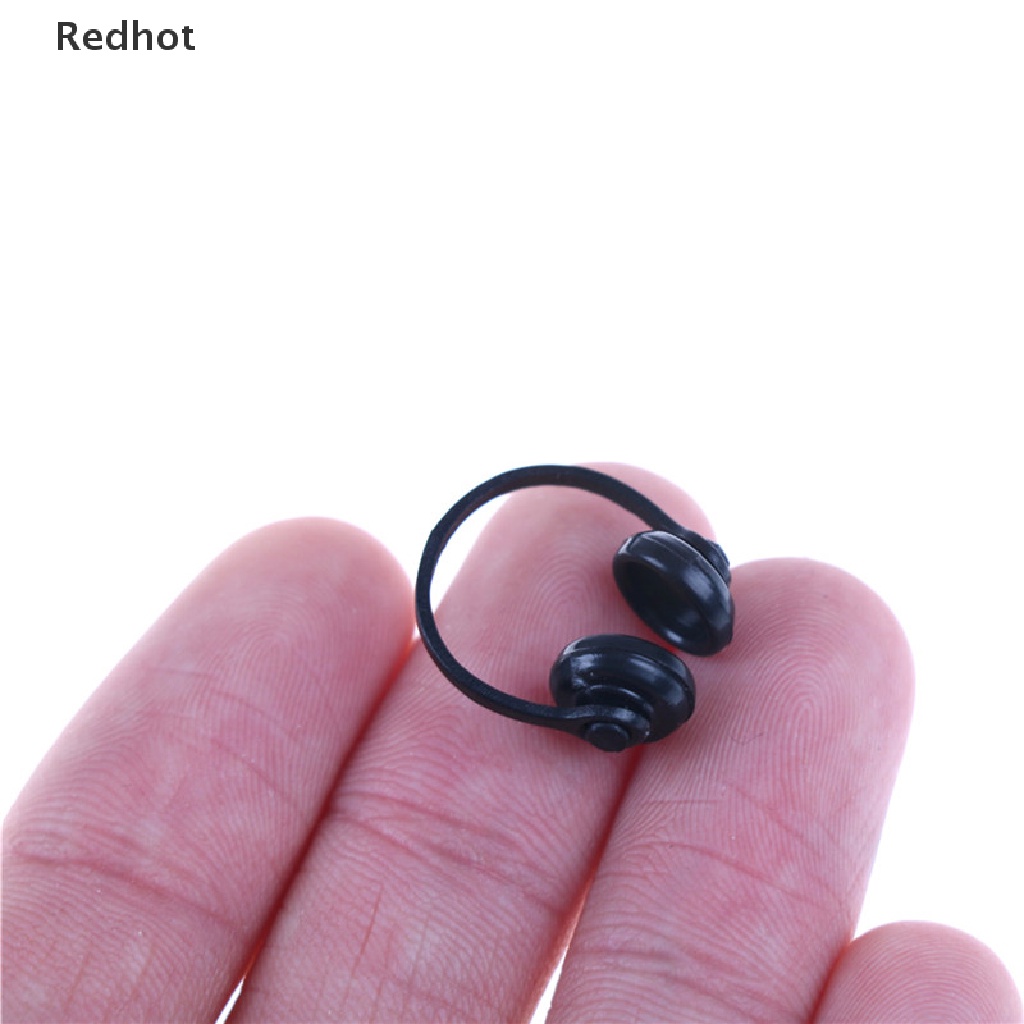&lt; Redhot &gt; Phụ Kiện Tai Nghe Cho Nhà Búp Bê Màu Đen Tỉ Lệ 1 / 12