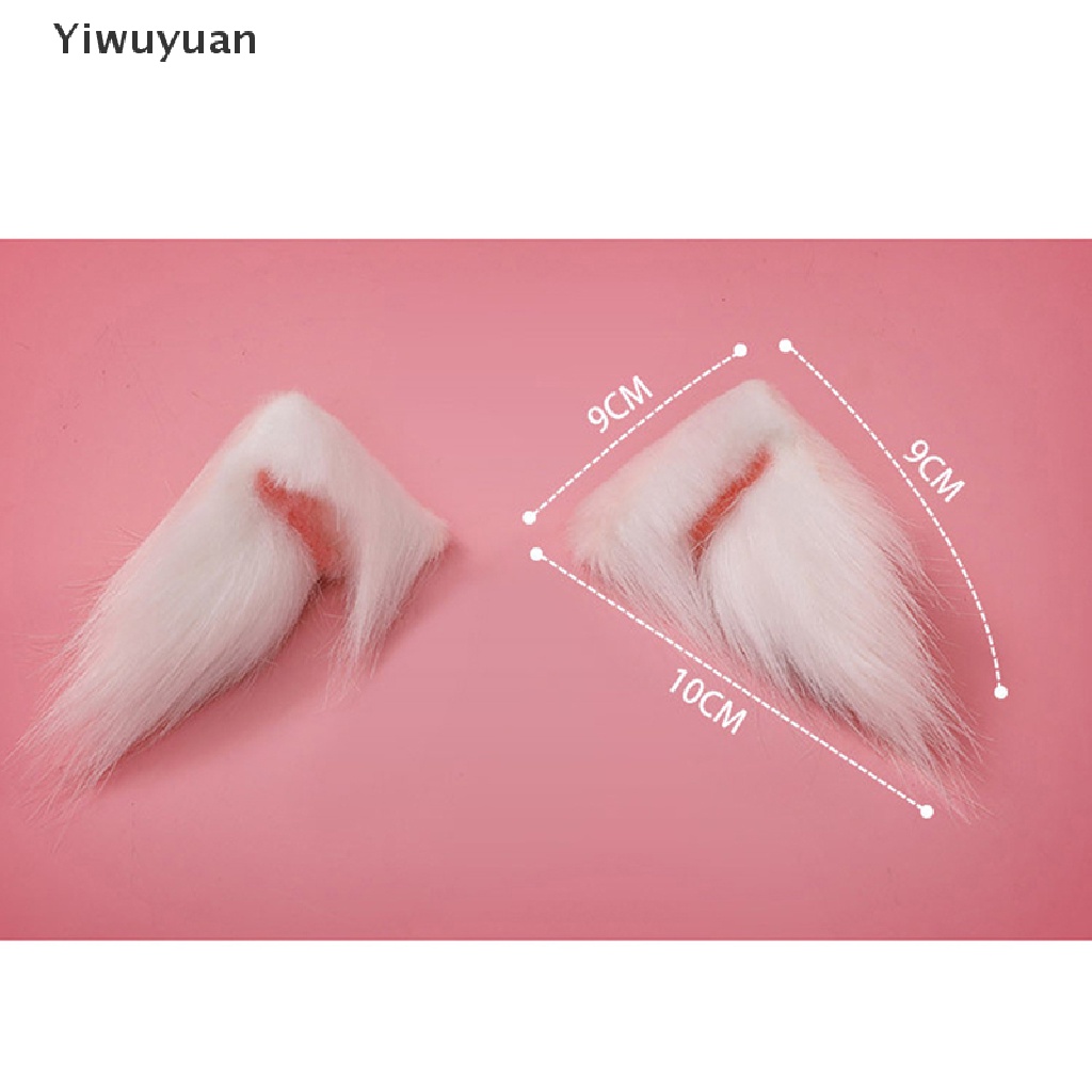 < Yiwuyuan > Kẹp Tóc Tai Mèo Phối Lông Hóa Trang Lolita