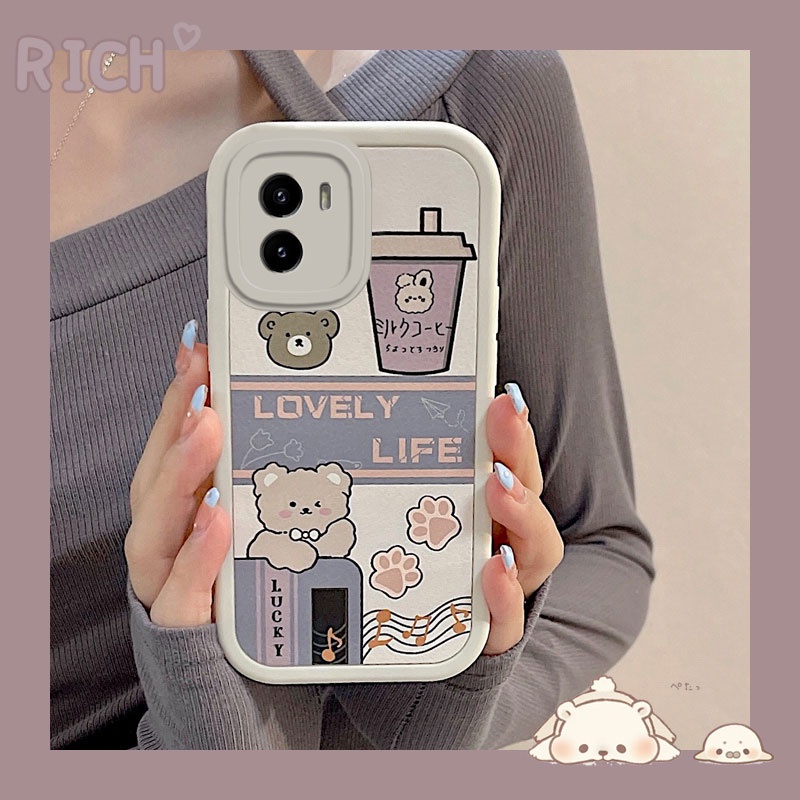 Ốp lưng Vivo Y01 ốp lưng Vivo Y01A ốp lưng Vivo Y15S Y15A Ốp Điện Thoại TPU Hình Trà Sữa Gấu Quái Vật Cho Vivo Y01 Vivo Y01A Vivo Y15S Vivo Y15S Y15A Y01 Y01A