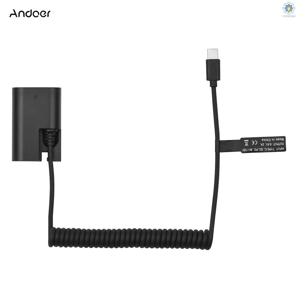 Đầu Nối Pin Andoer LP-E6 USB-C DR-E6 Với Cáp Nguồn USB Type-C Thay Thế Cho EOS R5 R6 90D 80D 70D 60D 60Da 5D Mark II | BigBuy360 - bigbuy360.vn