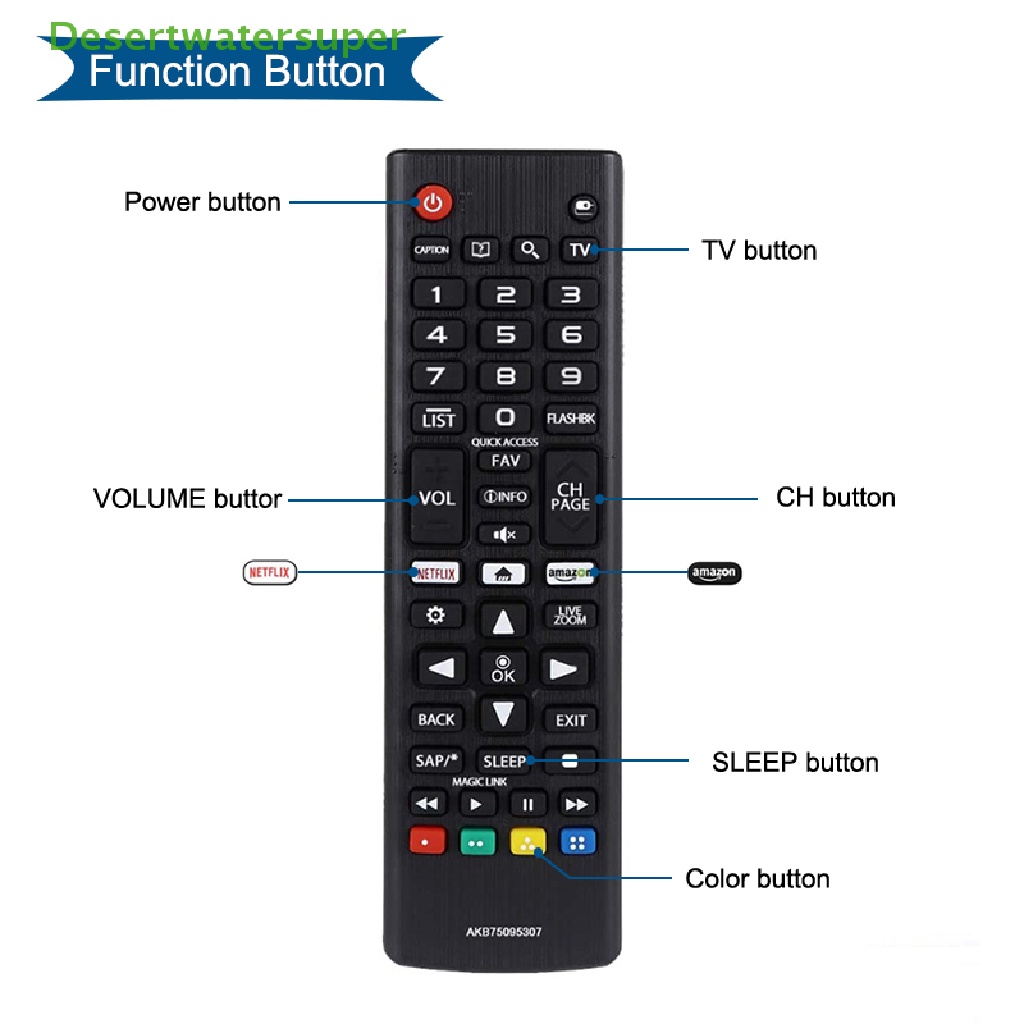 Điều Khiển Từ Xa Thông Minh 433MHz Bằng ABS Thay Thế Chuyên Dụng Cho Tv LG Akbb75095307 Akb74915305 Akb75095308 Akb74915324 Điều Khiển TV LED LCD Chuyên Dụng Chất Lượng Cao