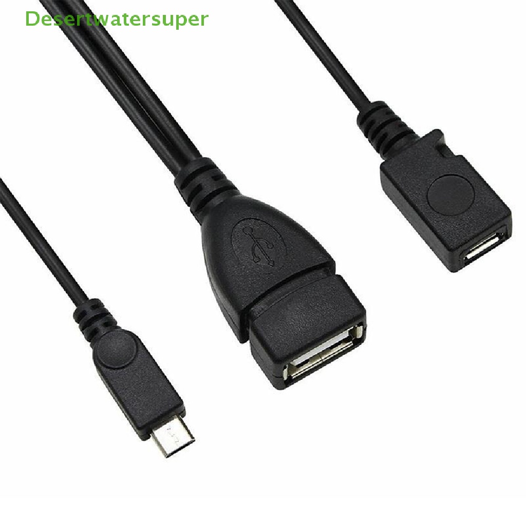 Dây Cáp OTG Chia Cổng Micro USB 2 Trong 1 Tiện Dụng