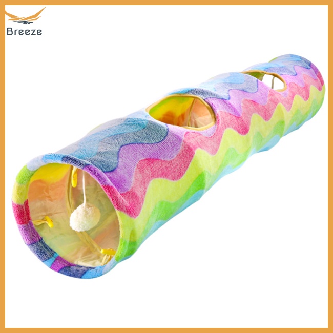 Đường Hầm Dài Thẳng Bằng Lông Nhung Chống Trầy Xước Có Thể Gập Lại Cho Mèo