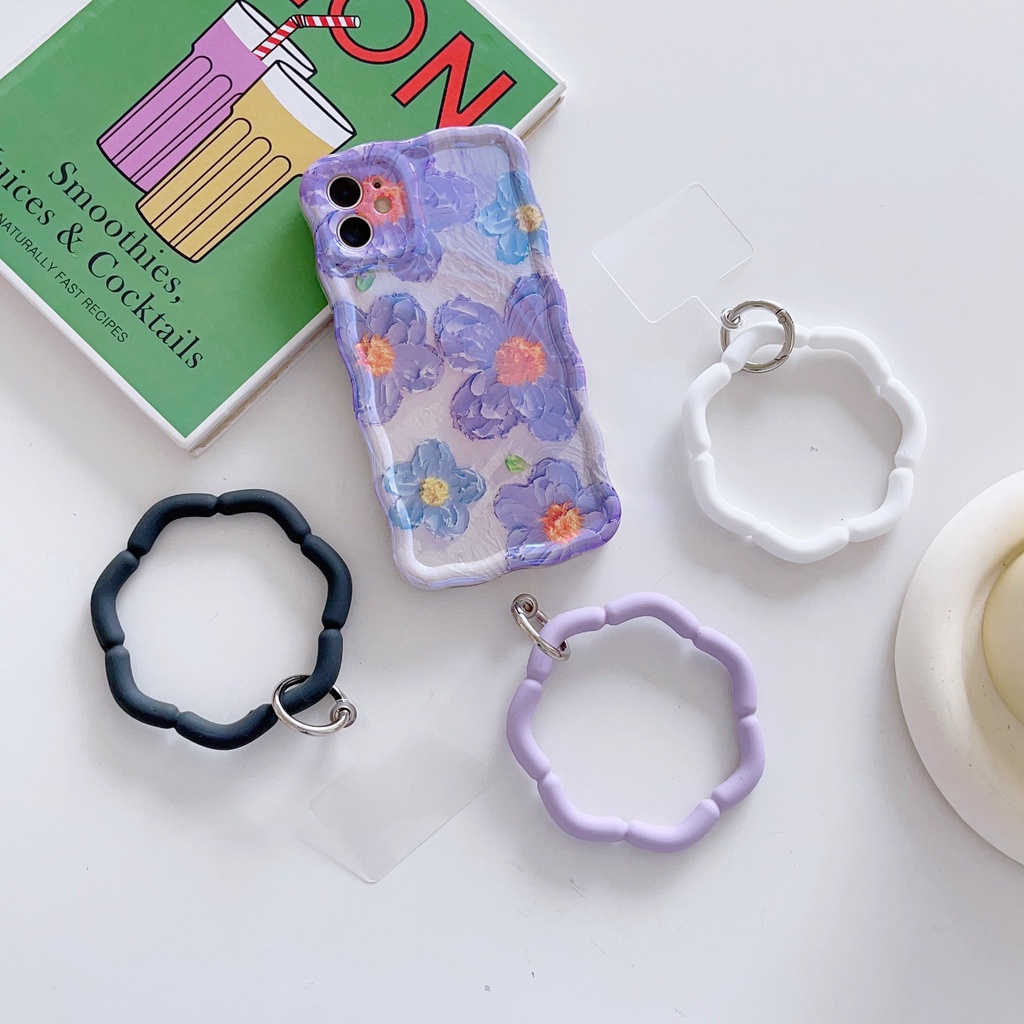 Ốp Điện Thoại Silicon Mềm Họa Tiết Hình Thoi Gắn Dây Đeo Cổ Tay Chống Thất Lạc