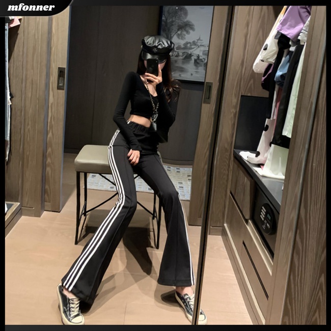 Quần Thể Thao Lưng Cao Co Giãn Phối Sọc Hai Bên Dành Cho Nữ