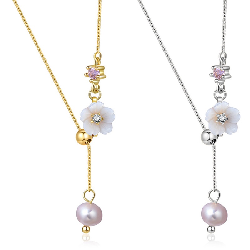 Vòng Cổ Tua Rua Dài Hình Hoa Vỏ Sò Đính Ngọc Trai Thời Trang Mùa Hè Hàn Quốc Cho Nữ