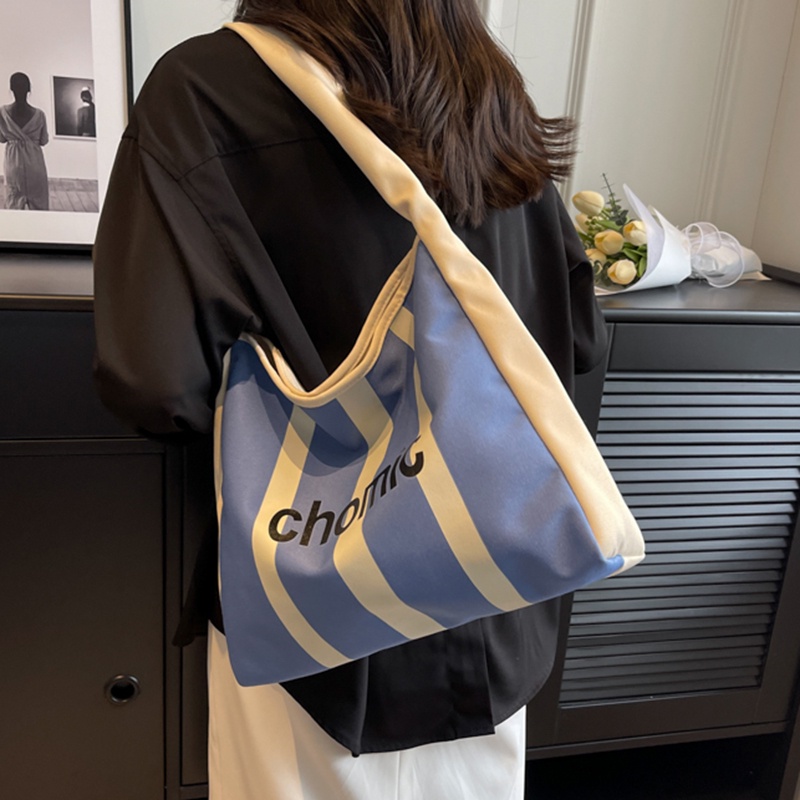 Túi tote Đeo Một Bên Vai Sức Chứa Lớn Màu Tương Phản Dễ Phối Đồ Cho Nữ