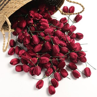 Hoa tulip nhân tạo diy phụ kiện cho gia đình trang trí đám cưới tiếp liệu hoa giả cô dâu thủ công vòng hoa quà tặng trang trí