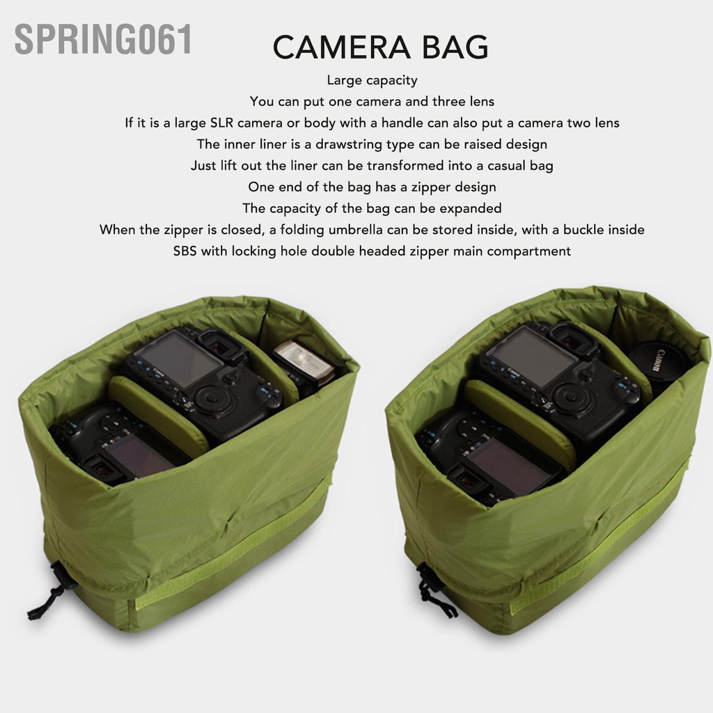 Spring061 Túi Đeo Vai Thời Trang Đơn Giản Nhẹ Bằng Nylon Chống Thấm Nước Máy Ảnh Có Dây Thể Điều Chỉnh Cho Nam Nữ