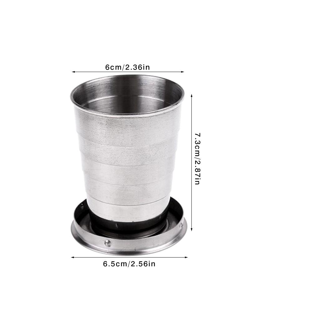 Cốc Uống Nước Bằng Thép Không Gỉ Có Thể Gấp Gọn Tiện Dụng Mang Theo Du Lịch / Dã Ngoại