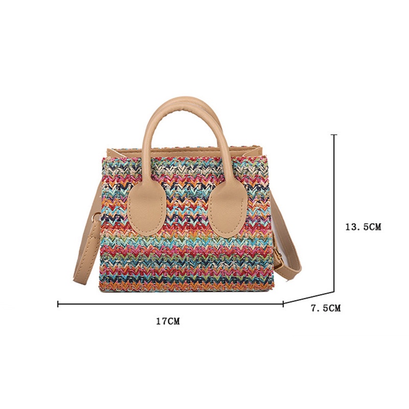 Túi Rơm Đeo Chéo Có Khóa Kéo Thời Trang Cho Nữ
