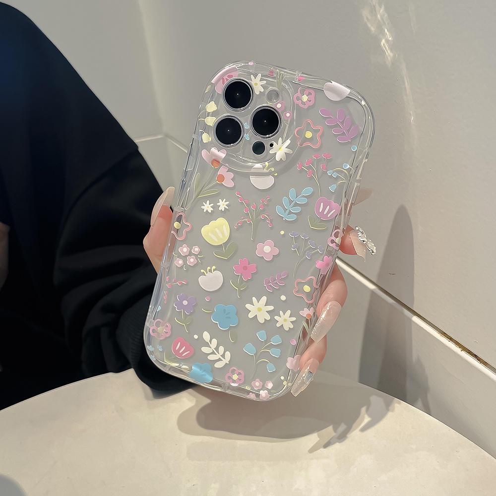 ốp lưng iphone TPU Silicon Mềm Trong Suốt Chống Rơi Họa Tiết Hoa Cho ốp iphone 11 pro max 14 Plus 12 pro max 13