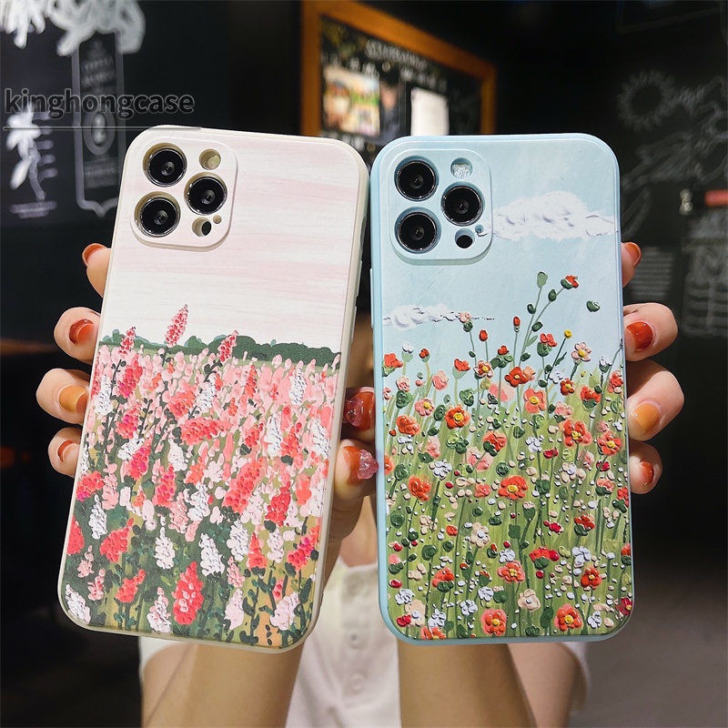 Ốp Điện Thoại Chống Sốc In Hoa Cho IPhone 11 Pro Max X XR XS Max SE IPhone 7 Plus 8 Plus 13 Pro Max 12 Pro 14 Pro Max