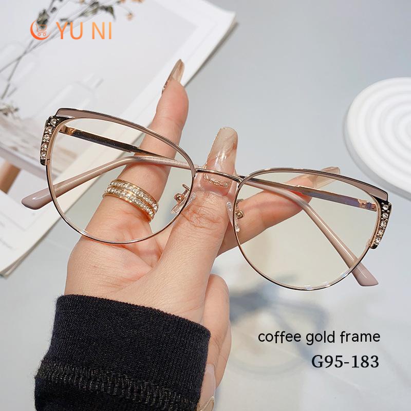 gọng kính kim loại kính chống ánh sáng xanh mắt kính đen mắt kính mắt mèo gọng mắt kính