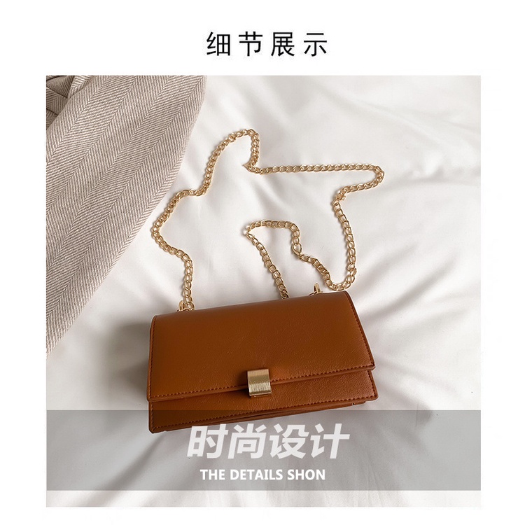 Túi Đeo JASMIN NOIR Chéo Da PU Nắp Gập Phối Dây Đeo Sợi Xích Phong Cách Cổ Điển Thời Trang Cho Nữ