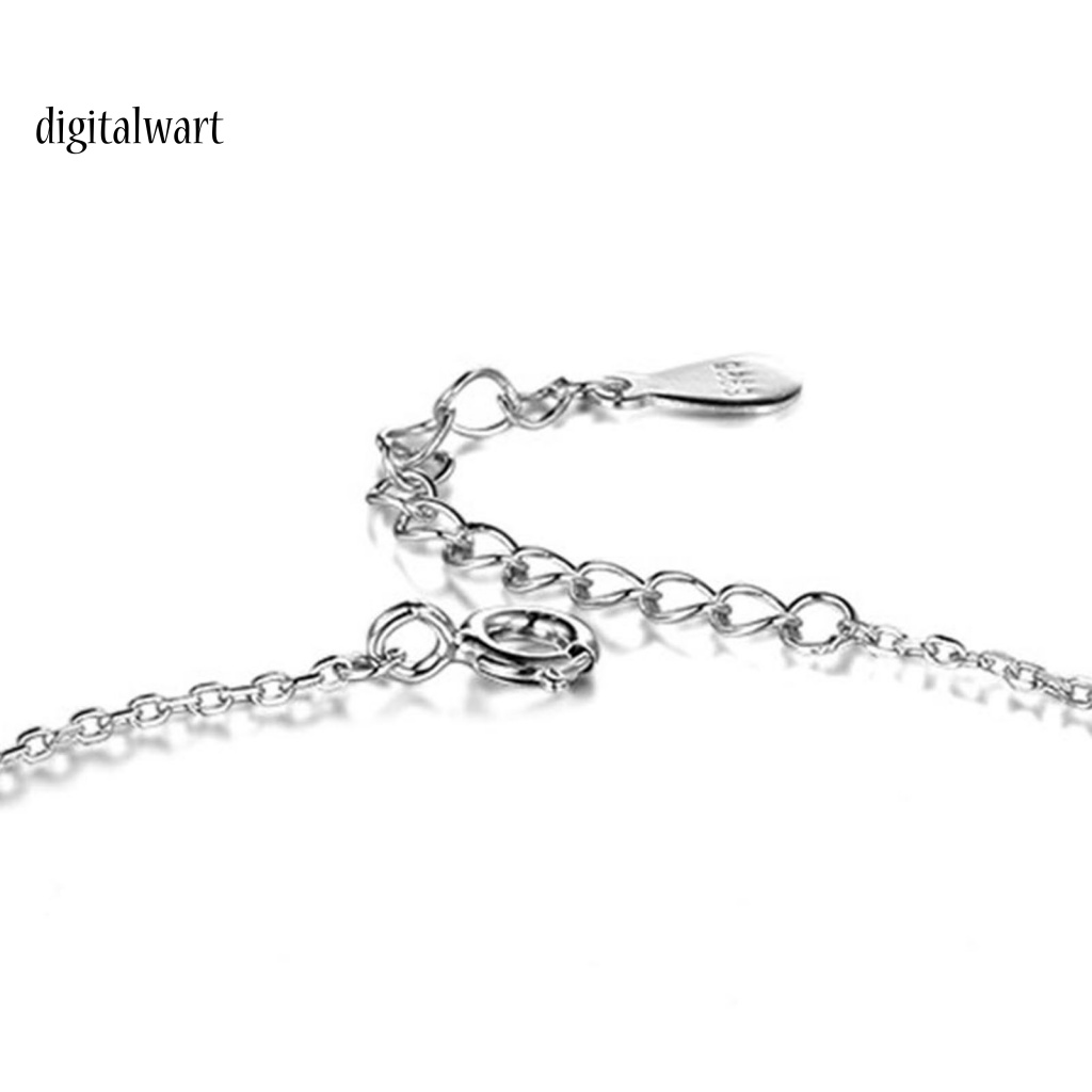 Kỹ Thuật Số| Vòng Tay Bạc Đính Đá Zirconia Màu Xanh Dương Khóa Tôm Hùm Có Thể Điều Chỉnh Thời Trang Cho Nữ