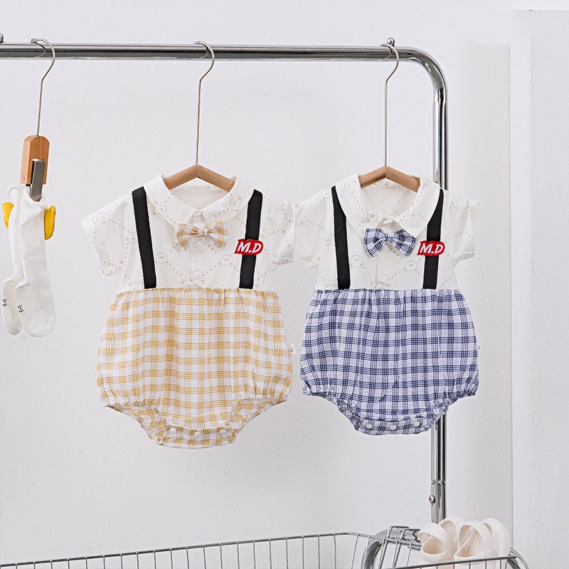 AMILA  Category Bộ Áo Liền Quần cotton Nguyên Chất Ngắn Tay Cho Bé Trai Và Gái - Leo Núi