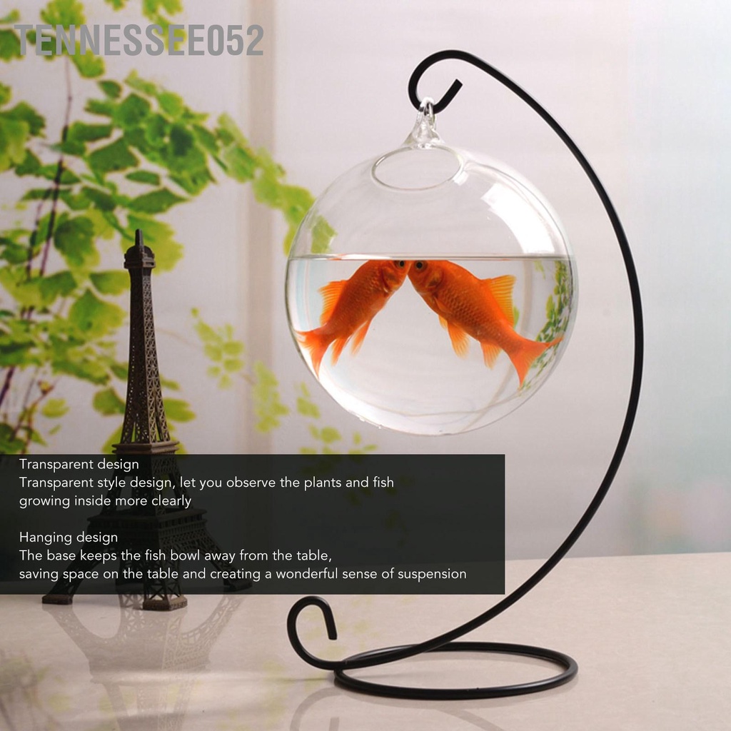Tennessee052 Treo Bể Cá Thủy Tinh Để Bàn Trong Suốt Bát Có Chân Đế Trang Trí Văn Phòng Nhà Cửa