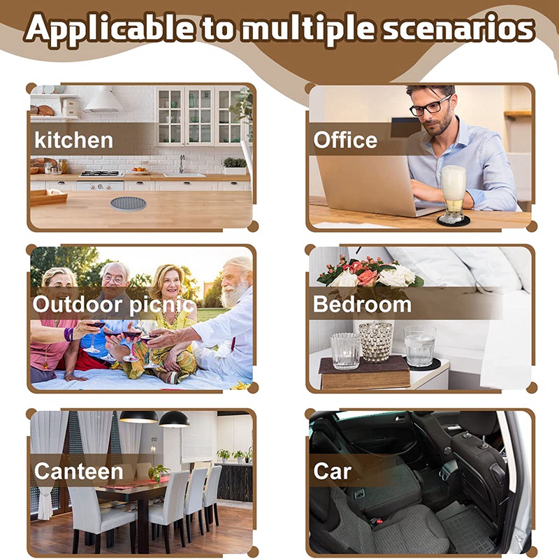 Bộ 10 Đế Lót Ly Bằng Silicone Chịu Nhiệt Chống Trượt Tiện Dụng